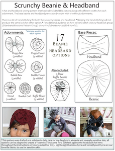Scrunchy Beanie & Headband (Preemie to Adult XL) PDF Sewing Pattern
